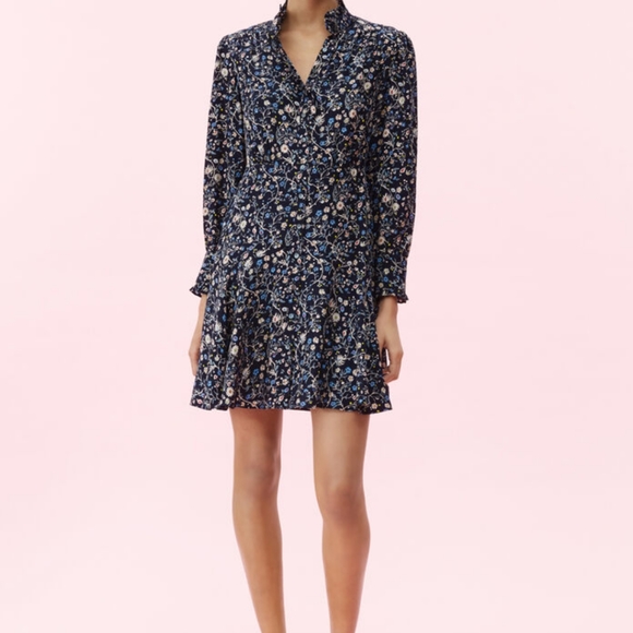 REBECCA TAYLOR SILK VIVIANNA VINE JACQUARD DRESS - Picture 2 of 10